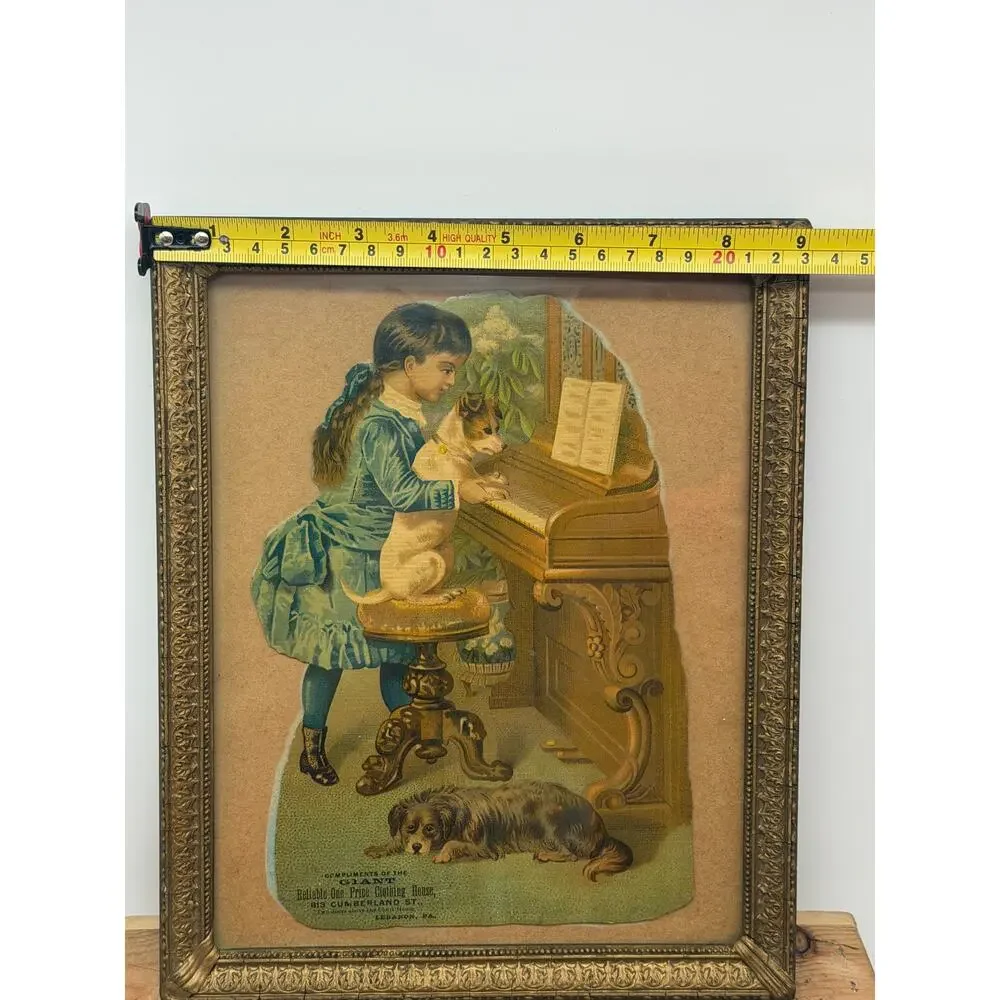 Antique Framed Victorian Advertising Trade Card Cut-Out –“The Giant